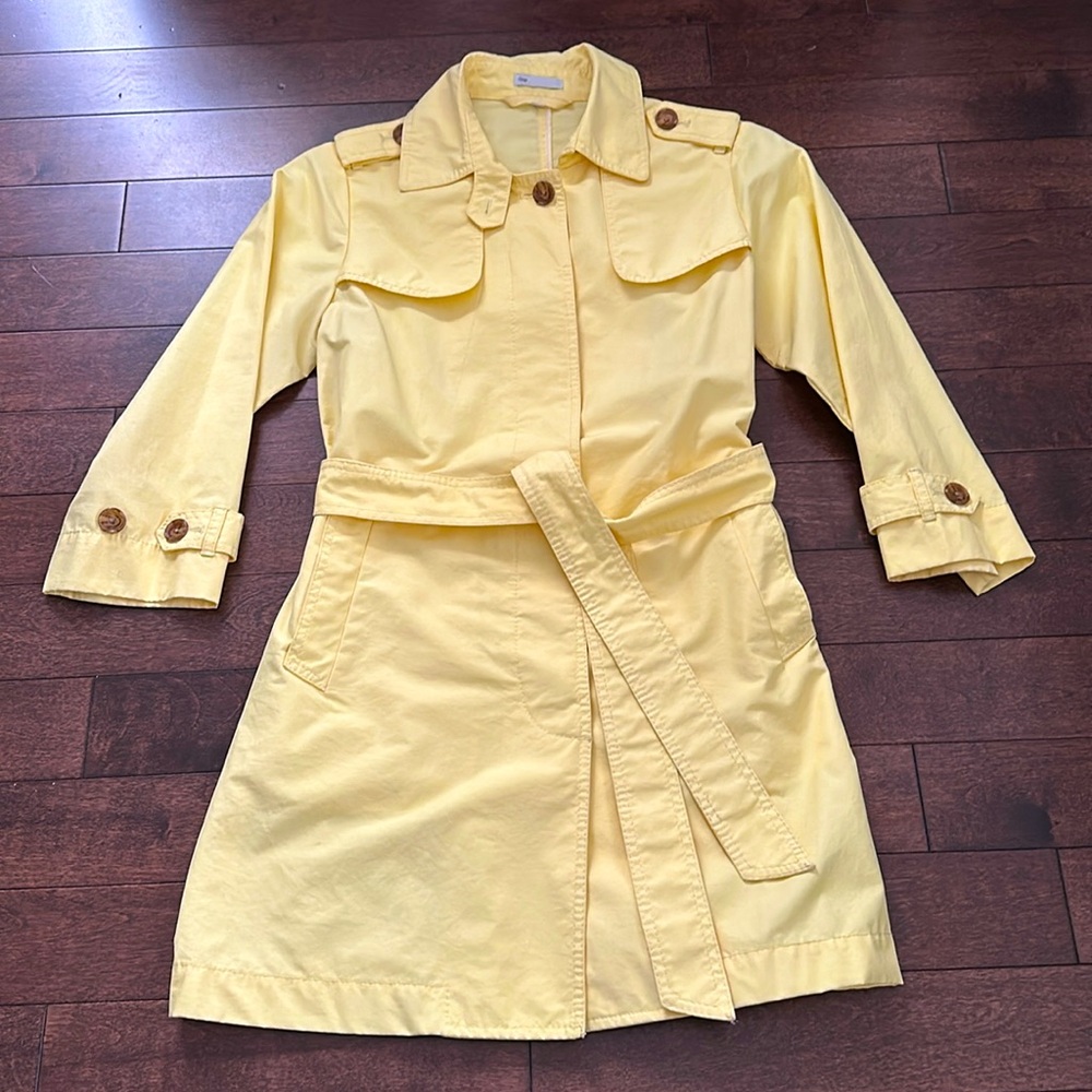 GAP Trench Coat Belted Light Yellow Small